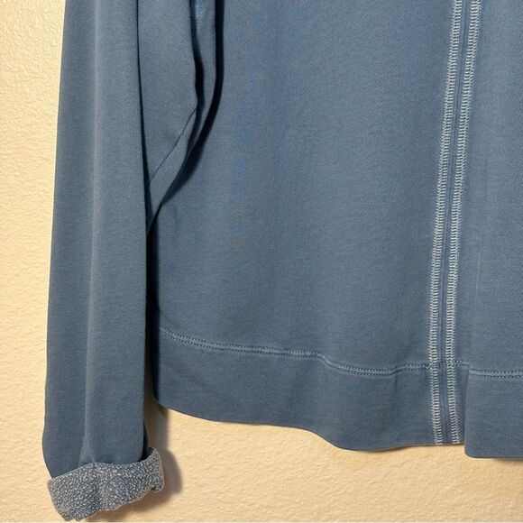 Old Navy Crop Sweatshirt Women’s Small Blue Mock Neck Drop Shoulder. - Picture 6 of 9